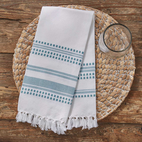 KYLA WOVEN TOWEL - AQUA