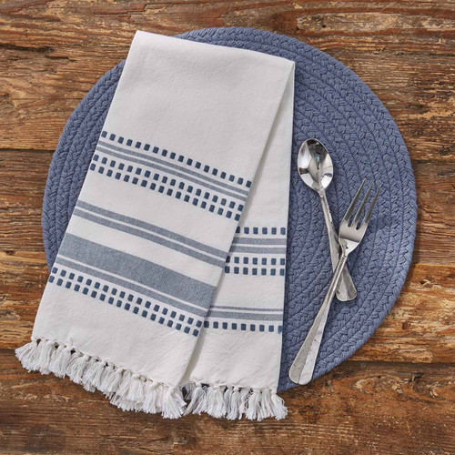 KYLA WOVEN TOWEL - MARINE BLUE