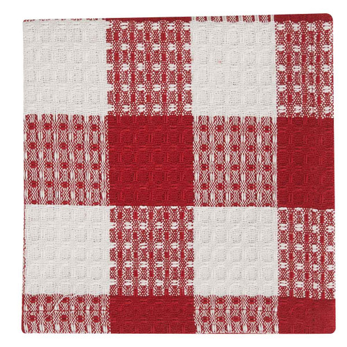 WICKLOW CHECK DISHCLOTH - RED/CREAM