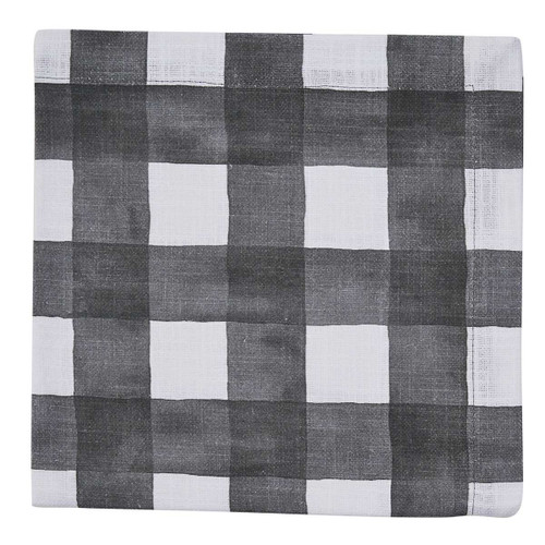 BUFFALO CHECK WATERCOLOR NAPKIN - BLACK