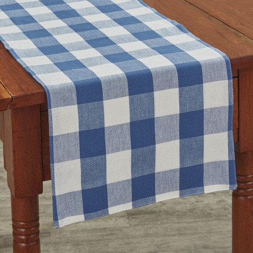 WICKLOW CHECK BACKED TABLE RUNNER 13X54 - CHINA BLUE