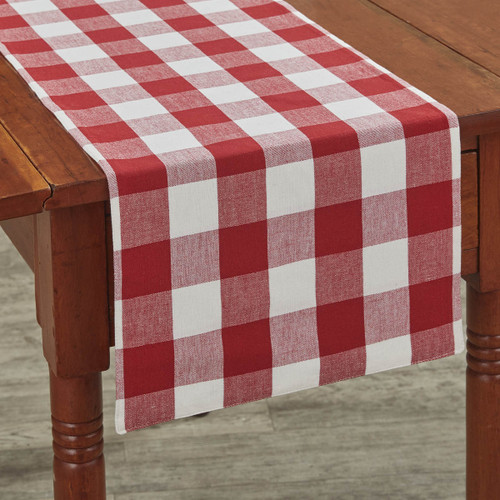 WICKLOW CHECK BACKED TABLE RUNNER 13X54 - RED/CREAM