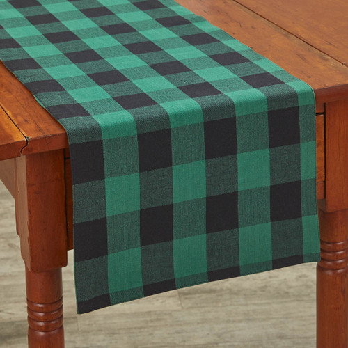 WICKLOW CHECK BACKED TABLE RUNNER 14X72 - FOREST