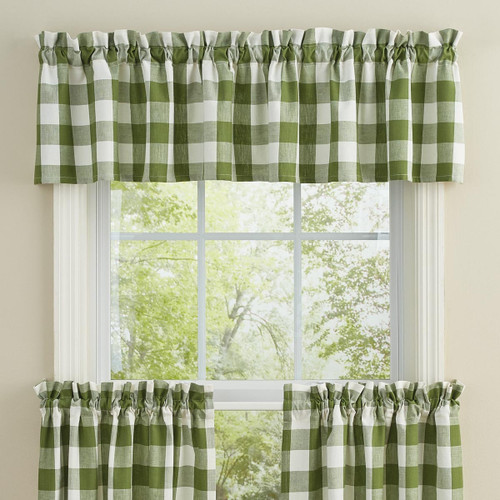 WICKLOW CHECK VALANCE 72X14 SAGE