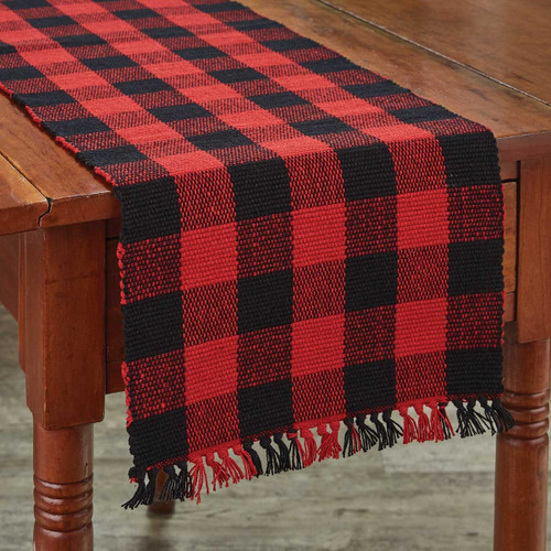 BUFFALO CHECK YARN TABLE RUNNER 36"L