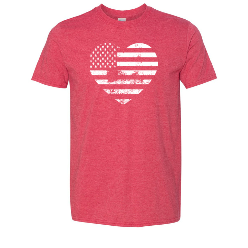 Flag Heart Distressed T-Shirt