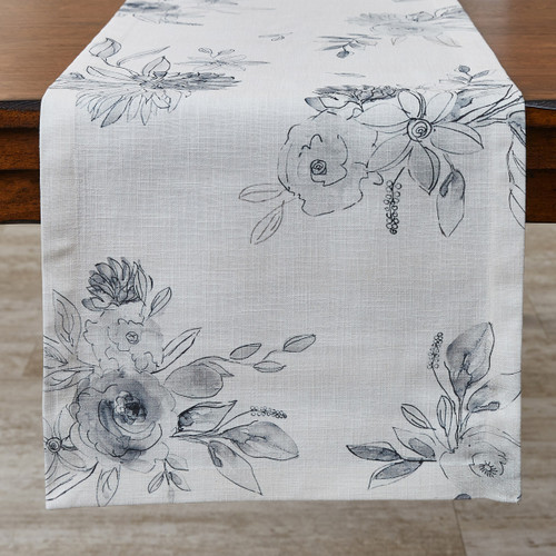 MIDNIGHT FLORAL TABLE RUNNER 15X72