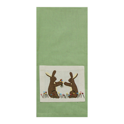 Bunny Be Mine Crm Green Towel