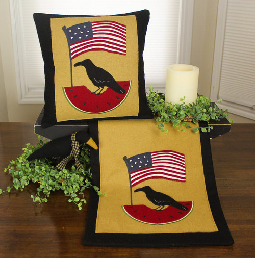 Flag Crow Wool Felt Pillow