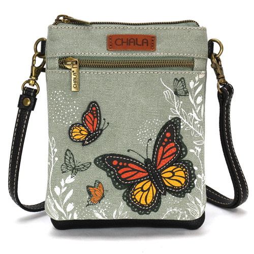 Double Pocket Xbody - Monarch Butterfly