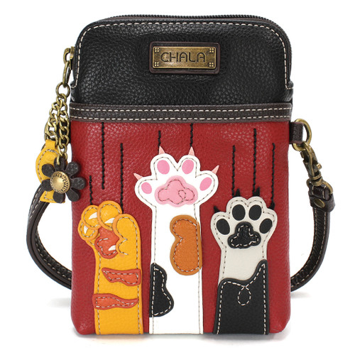  CellPhone Xbody - Cat Paws - burgundy