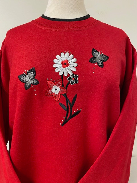 Red & Black Flower Sweatshirt