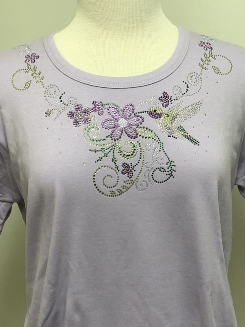 Hummingbird Flower (Lavender) Scoop Neck Tee