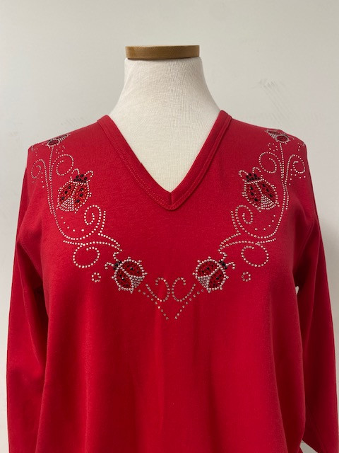 Go Ladybug 3/4 Sleeve V-Neck