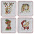 HOLIDAY PAWS SALAD PLATE - 4 ASSORTED