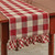 WICKLOW CHECK RUFFLED TABLE RUNNER 13X42 GARNET