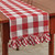 WICKLOW CHECK RUFFLED TABLE RUNNER 13X42 RED