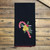 C Candy Canes Black Towel