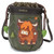 Drawstring Bucket Bag - RFID - Highland Cow - oliv