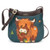 Crescent Crossbody - Highland Cow - turquoise