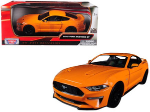 2018 Ford Mustang GT 5.0 Orange with Black Wheels 1/24 Diecast Model Car by Motormax F977-79352or 2018 Ford Mustang GT 5.0 Orange with Black Wheels 1/24 Diecast Model Car by Motormax F977-79352or