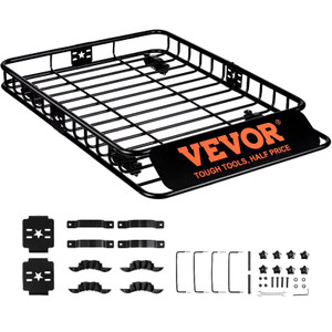 VEVOR Roof Rack Cargo Basket 200 LBS Capacity 46"x36"x4.5" for SUV Truck Cars E415-CDXLJJ2463645I36LV0 VEVOR Roof Rack Cargo Basket 200 LBS Capacity 46"x36"x4.5" for SUV Truck Cars E415-CDXLJJ2463645I36LV0