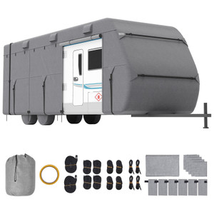 Travel Trailer Cover, 20-22 ft RV Cover, 4-Layer Non-Woven Fabric Camper Cover, Waterproof, Windpr E415-TCSFCCYTGSFCRO13SV0  Travel Trailer Cover, 20-22 ft RV Cover, 4-Layer Non-Woven Fabric Camper Cover, Waterproof, Windpr E415-TCSFCCYTGSFCRO13SV0