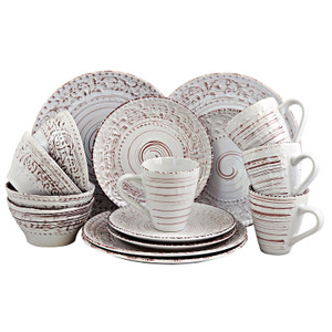 Elama Malibu Sands 16-Piece Dinnerware Set in Shell D970-ELM-MALIBU-SANDS