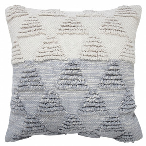 20" X 20" Heathered Gray And Off-White 100% Cotton Geometric Zippered Pillow N270-516901 20" X 20" Heathered Gray And Off-White 100% Cotton Geometric Zippered Pillow N270-516901