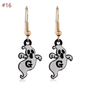 Wholesale Halloween Jewelry Dreadful White Ghost Bold Fashion Costume Earrings A392-fear7070 Wholesale Halloween Jewelry Dreadful White Ghost Bold Fashion Costume Earrings A392-fear7070