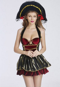 Burgundy Waist Training Corset Dress & Waist Cincher Christmas Halloween Costumes H721-WKDS4548