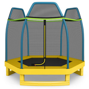 7 Feet Kids Recreational Bounce Jumper Trampoline-Yellow - Color: Yellow D681-TW10053GN 7 Feet Kids Recreational Bounce Jumper Trampoline-Yellow - Color: Yellow D681-TW10053GN