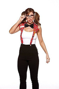Halloween Wholesalers Suspenders Kit with Bow Tie Red Black N274-FC01100867 Halloween Wholesalers Suspenders Kit with Bow Tie Red Black N274-FC01100867