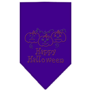 Happy Halloween Rhinestone Bandana Purple Large S528-67-13-01 LGPR Happy Halloween Rhinestone Bandana Purple Large S528-67-13-01 LGPR