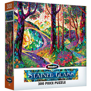RoseArt Stained Glass Jigsaw Puzzle 300 Pieces 18 X24 Long Winding Road Pack of 1 N274-NM01716412_1 RoseArt Stained Glass Jigsaw Puzzle 300 Pieces 18 X24 Long Winding Road Pack of 1 N274-NM01716412_1