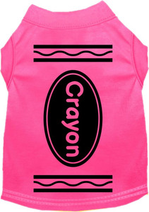 Crayon Costume Screen Print Dog Shirt Bright Pink Size XL S528-51-487 XLBPK Crayon Costume Screen Print Dog Shirt Bright Pink Size XL S528-51-487 XLBPK