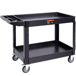 Utility Service Cart, 2 Shelf 550LBS Heavy Duty Plastic Rolling Utility Cart with 360 Swivel Wheel E415-DXSLSYTCDXCD2ZRGNV0  Utility Service Cart, 2 Shelf 550LBS Heavy Duty Plastic Rolling Utility Cart with 360 Swivel Wheel E415-DXSLSYTCDXCD2ZRGNV0