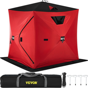 VEVOR 2-3 Person Ice Fishing Shelter Tent, 300D Oxford Fabric Portable Ice Shelter with Pop-up Pull E415-BDZP148X148X168CMV0 VEVOR 2-3 Person Ice Fishing Shelter Tent, 300D Oxford Fabric Portable Ice Shelter with Pop-up Pull E415-BDZP148X148X168CMV0