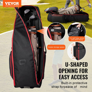 Golf Club Travel Bag Golf Luggage Case Cover with Wheels 1800D Oxford E415-RBK1800DNJBNRMFC1001V0 Golf Club Travel Bag Golf Luggage Case Cover with Wheels 1800D Oxford E415-RBK1800DNJBNRMFC1001V0