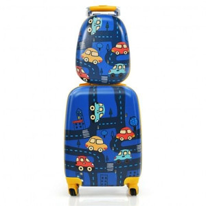 2 Pieces Kids Luggage Set with Backpack and Suitcase for Travel - Color: Blue D681-BN10001 2 Pieces Kids Luggage Set with Backpack and Suitcase for Travel - Color: Blue D681-BN10001