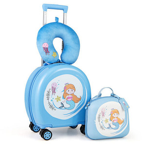 Kids Luggage Set with 14 Inches Carry-on Hardside Spinner Toddler Luggage and 10 Inches Backpack-Bl D681-BN10040BL Kids Luggage Set with 14 Inches Carry-on Hardside Spinner Toddler Luggage and 10 Inches Backpack-Bl D681-BN10040BL