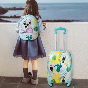 2 Pieces Kid's Luggage Set 12-inch Backpack and 16-inch Rolling Suitcase Travel - Color: Multicolor D681-BG51211 2 Pieces Kid's Luggage Set 12-inch Backpack and 16-inch Rolling Suitcase Travel - Color: Multicolor D681-BG51211