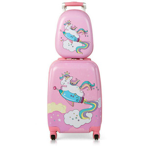 2 Pieces 18 Inch Kids Luggage Set with 12 Inch Backpack - Color: Pink D681-BN10006 2 Pieces 18 Inch Kids Luggage Set with 12 Inch Backpack - Color: Pink D681-BN10006