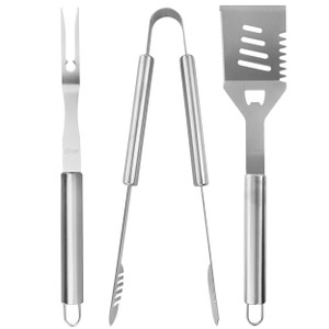 Oster Baldwin 3 Piece Stainless Steel Barbecue Tool Set in Silver D970-137555.03 Oster Baldwin 3 Piece Stainless Steel Barbecue Tool Set in Silver D970-137555.03