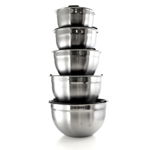 MegaChef 5 Piece Multipurpose Stackable Mixing Bowl Set with Lids D970-MG-10L MegaChef 5 Piece Multipurpose Stackable Mixing Bowl Set with Lids D970-MG-10L