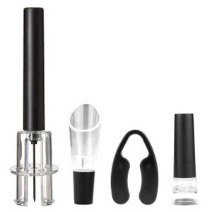 Brentwood Air Pump Wine Bottle Opener with Foil Cutter, Vacuum Stopper, Aerator Pourer D970-WA-2003BK Brentwood Air Pump Wine Bottle Opener with Foil Cutter, Vacuum Stopper, Aerator Pourer D970-WA-2003BK
