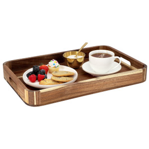 MegaChef Acacia Wood 17.75 x 12 Inch Rectangle Serving Tray D970-MC-A120 MegaChef Acacia Wood 17.75 x 12 Inch Rectangle Serving Tray D970-MC-A120