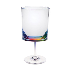 Set of Four Clear and Rainbow Geometric Acrylic Stemmed All Purpose Wine Glasses N270-521119 Set of Four Clear and Rainbow Geometric Acrylic Stemmed All Purpose Wine Glasses N270-521119