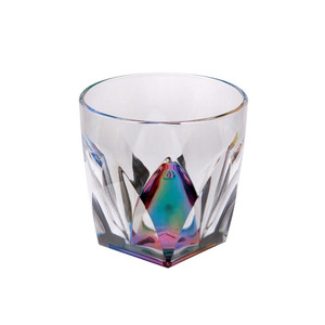Set of Four Rainbow Geometric Acrylic Stemless Whiskey Glass N270-521155 Set of Four Rainbow Geometric Acrylic Stemless Whiskey Glass N270-521155