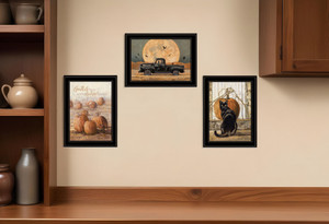 Set Of Three Harvest Moon Black Framed Print Kitchen Wall Art N270-407946 Set Of Three Harvest Moon Black Framed Print Kitchen Wall Art N270-407946